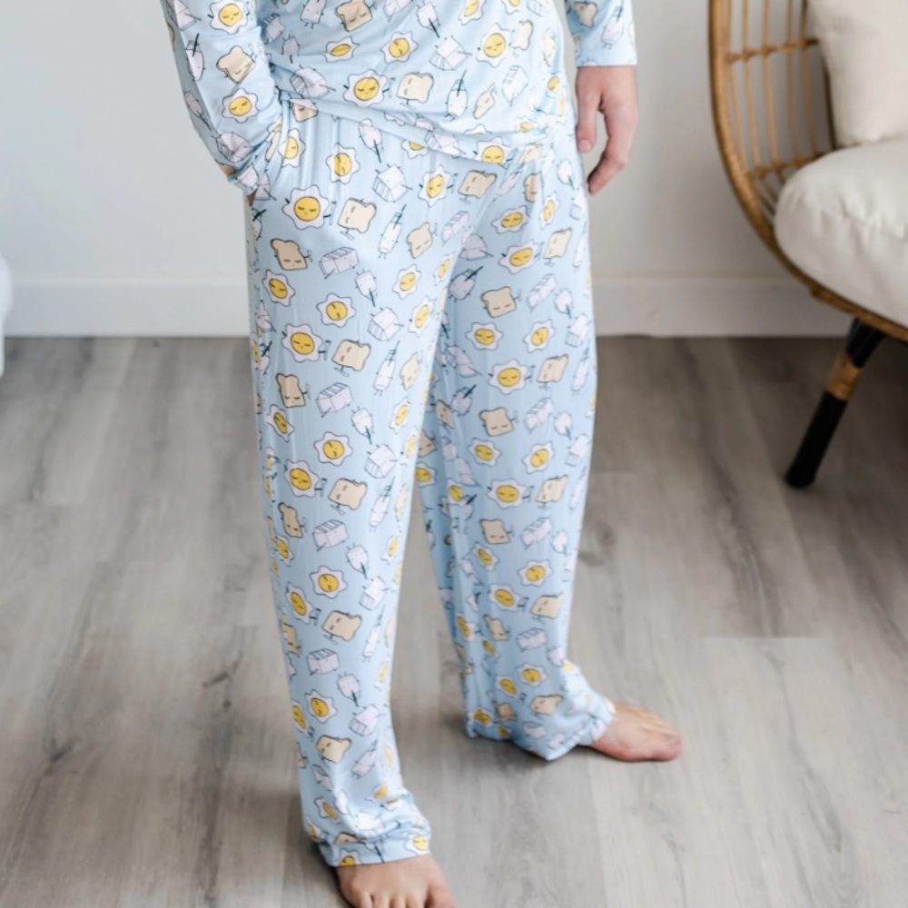 LS Blue Breakfast Buddies Men’s Bamboo Pajama Bottoms